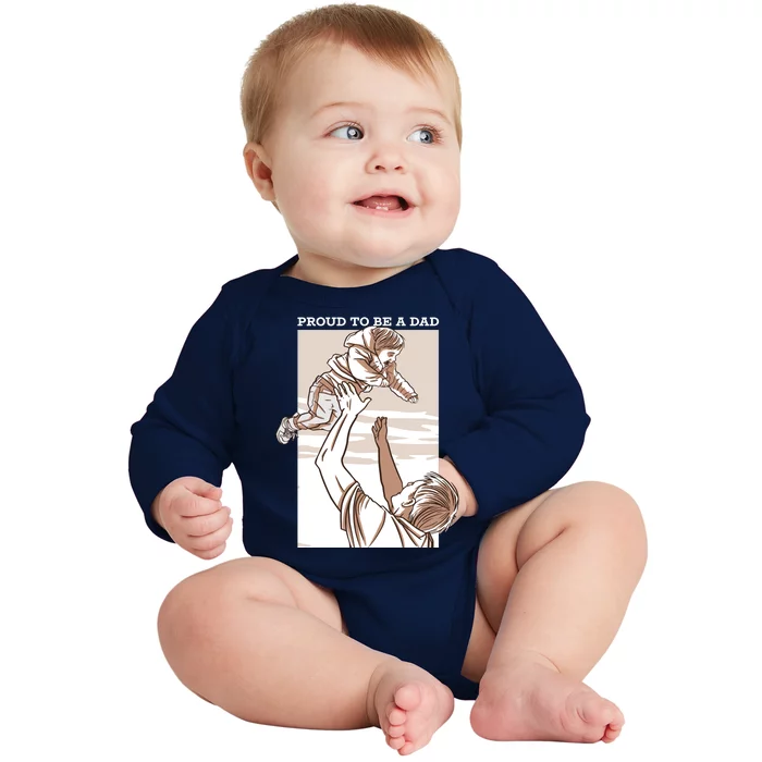 Proud To Be A Dad Baby Long Sleeve Bodysuit