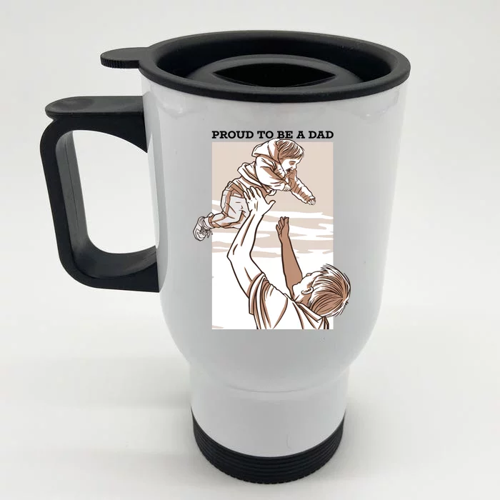 Proud To Be A Dad Front & Back Stainless Steel Travel Mug