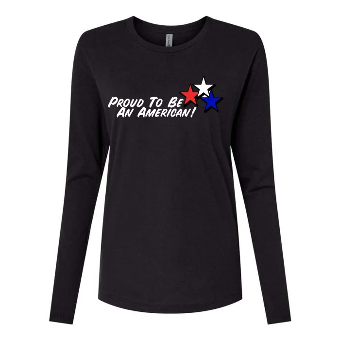 Proud To Be An American Womens Cotton Relaxed Long Sleeve T-Shirt