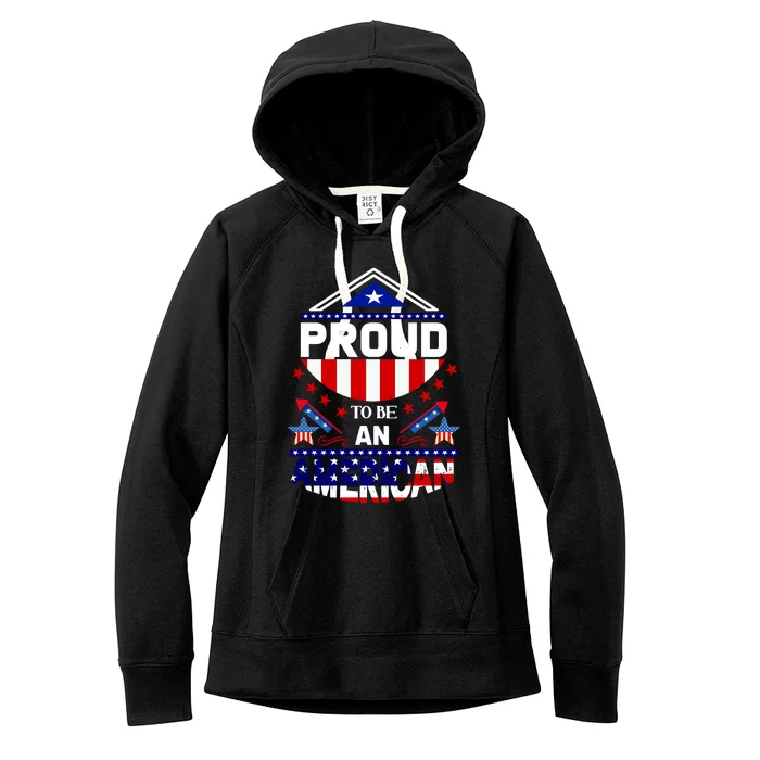 Proud To Be An American Patriotic Women's Fleece Hoodie