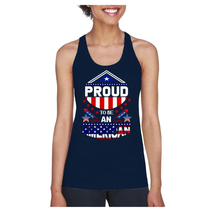 Proud To Be An American Patriotic Women's Racerback Tank