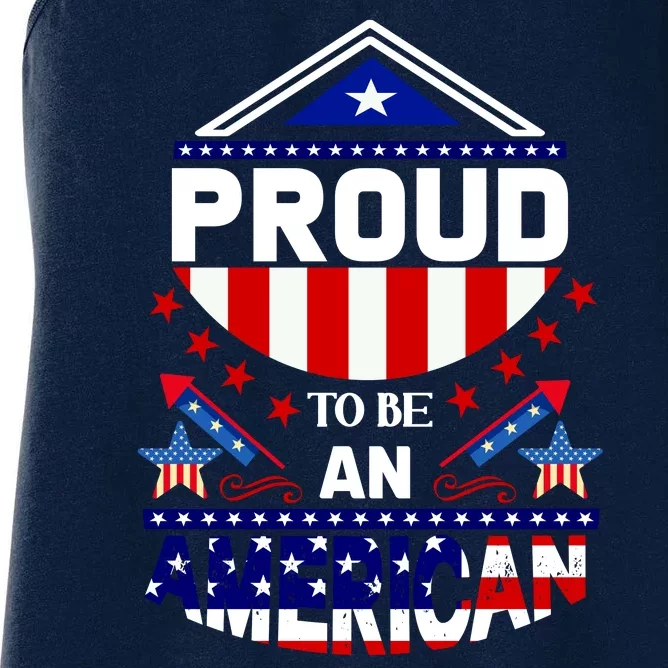 Proud To Be An American Patriotic Women's Racerback Tank