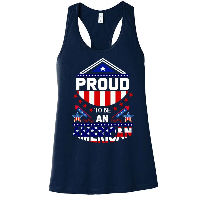 Proud To Be An American Patriotic Women's Racerback Tank