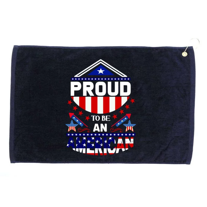 Proud To Be An American Patriotic Grommeted Golf Towel