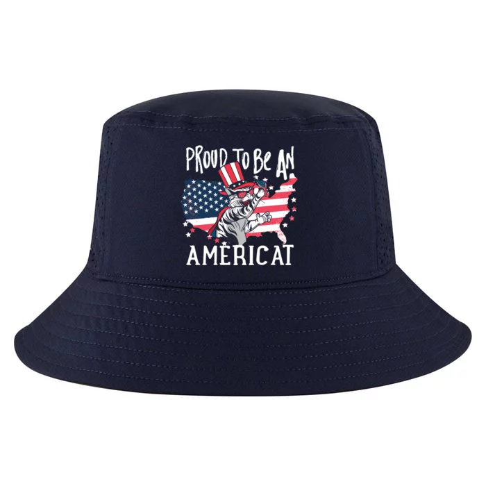 Proud To Be an Americat Cat Cool Comfort Performance Bucket Hat