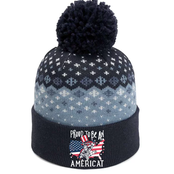 Proud To Be an Americat Cat The Baniff Cuffed Pom Beanie