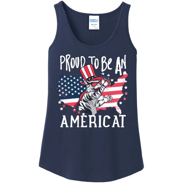 Proud To Be an Americat Cat Ladies Essential Tank