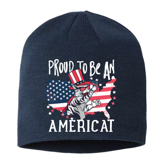 Proud To Be an Americat Cat 8 1/2in Sustainable Knit Beanie