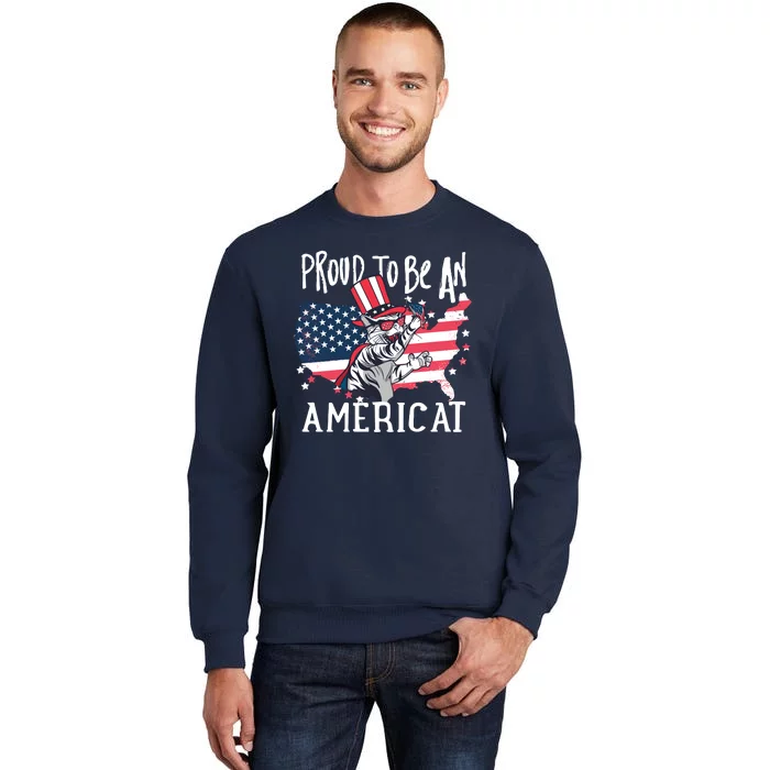 Proud To Be an Americat Cat Tall Sweatshirt