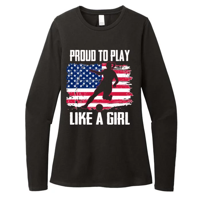 Proud To Play Like A Girl USA Soccer Womens CVC Long Sleeve Shirt