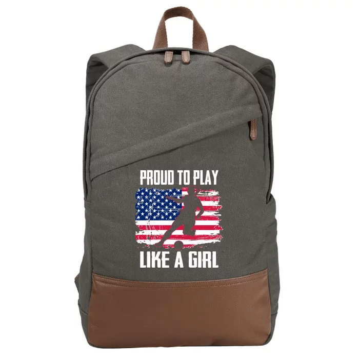 Proud To Play Like A Girl USA Soccer Cotton Canvas Backpack