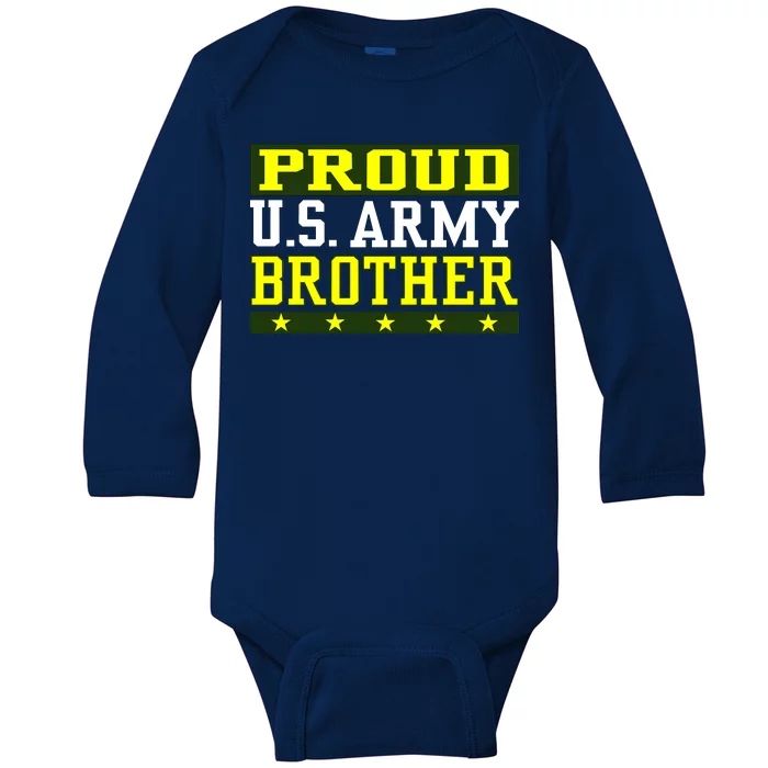 Proud U.S. Army Brother Baby Long Sleeve Bodysuit