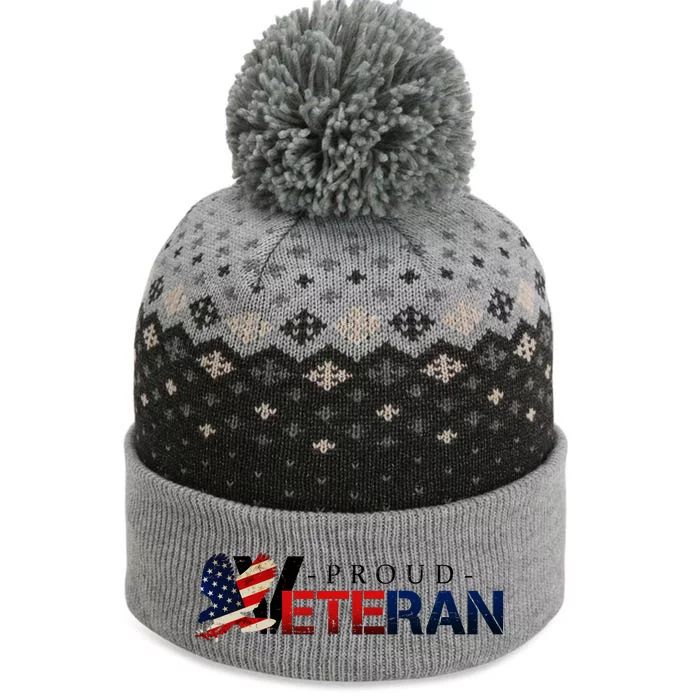 Proud USA Veteran Eagle The Baniff Cuffed Pom Beanie