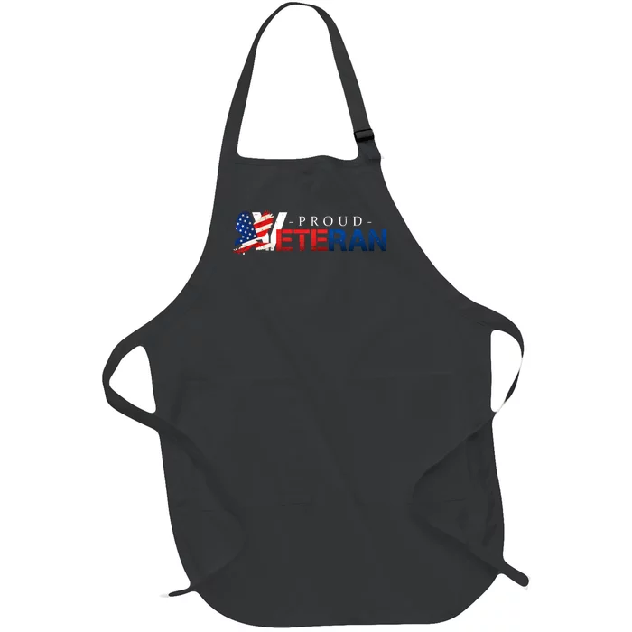 Proud USA Veteran Eagle Full-Length Apron With Pocket