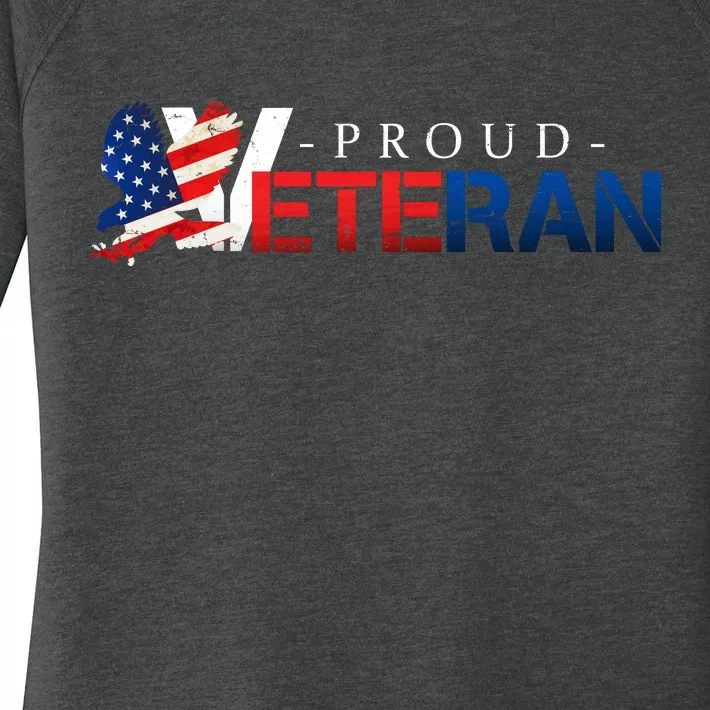 Proud USA Veteran Eagle Women's Perfect Tri Tunic Long Sleeve Shirt