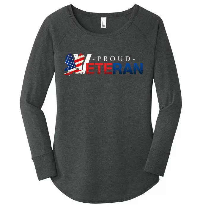 Proud USA Veteran Eagle Women's Perfect Tri Tunic Long Sleeve Shirt