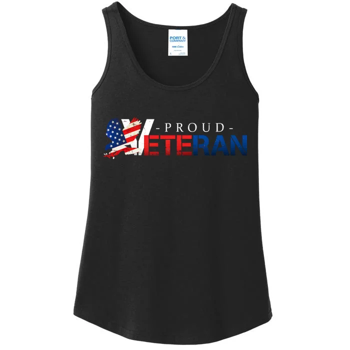 Proud USA Veteran Eagle Ladies Essential Tank