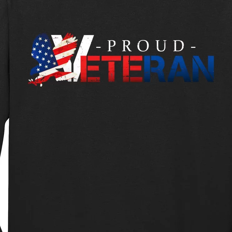 Proud USA Veteran Eagle Tall Long Sleeve T-Shirt