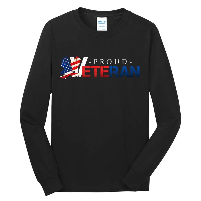 Proud USA Veteran Eagle Tall Long Sleeve T-Shirt