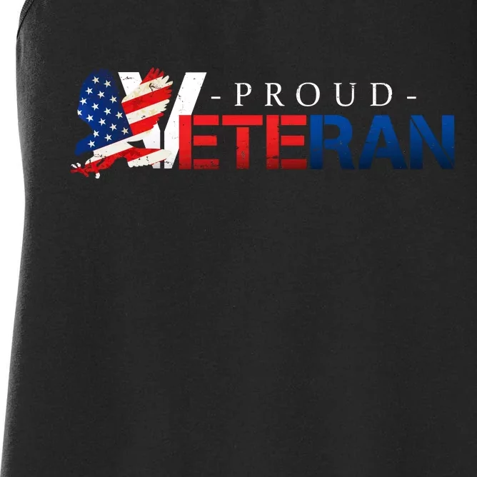 Proud USA Veteran Eagle Women's Racerback Tank