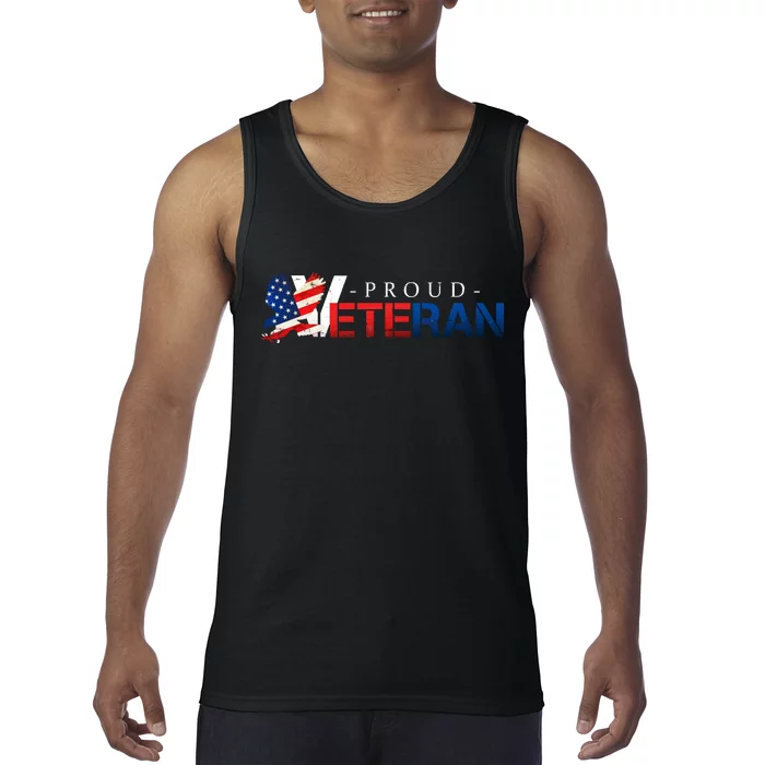 Proud USA Veteran Eagle Tank Top