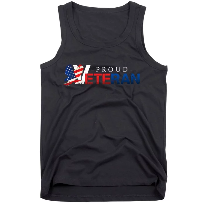 Proud USA Veteran Eagle Tank Top