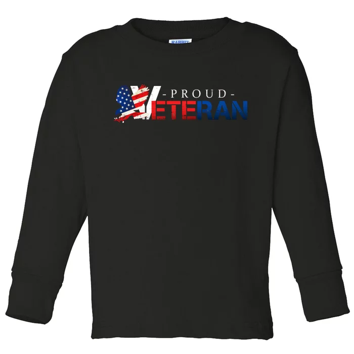 Proud USA Veteran Eagle Toddler Long Sleeve Shirt