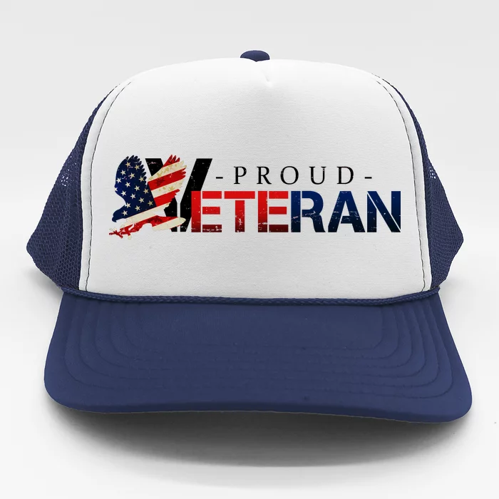 Proud USA Veteran Eagle Trucker Hat