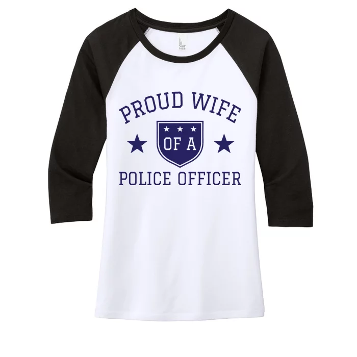 Proud Wife of A Police Officer Women's Tri-Blend 3/4-Sleeve Raglan Shirt