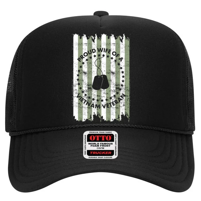 Proud Wife Of A Vietnam Veteran High Crown Mesh Trucker Hat