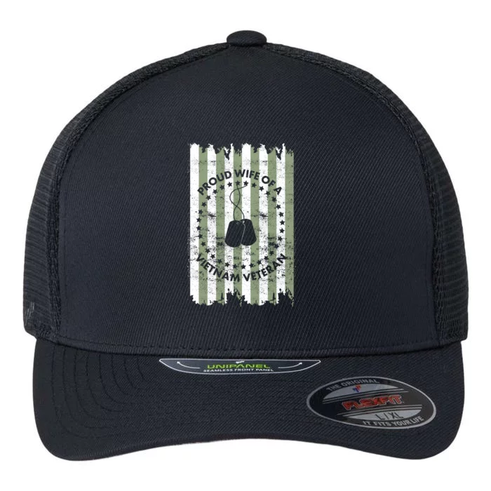 Proud Wife Of A Vietnam Veteran Flexfit Unipanel Trucker Cap