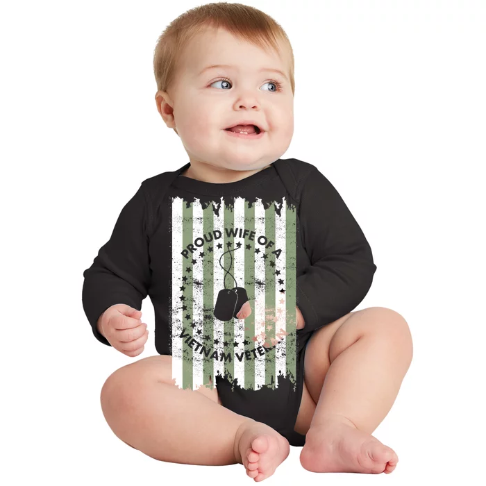 Proud Wife Of A Vietnam Veteran Baby Long Sleeve Bodysuit