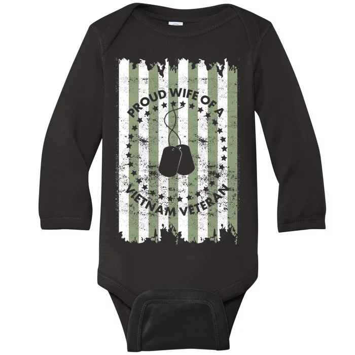 Proud Wife Of A Vietnam Veteran Baby Long Sleeve Bodysuit