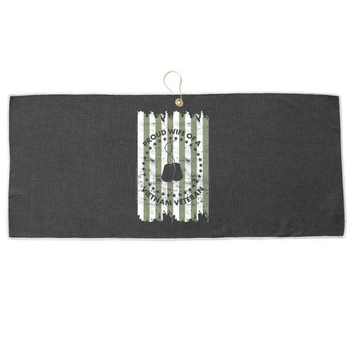 Proud Wife Of A Vietnam Veteran Large Microfiber Waffle Golf Towel