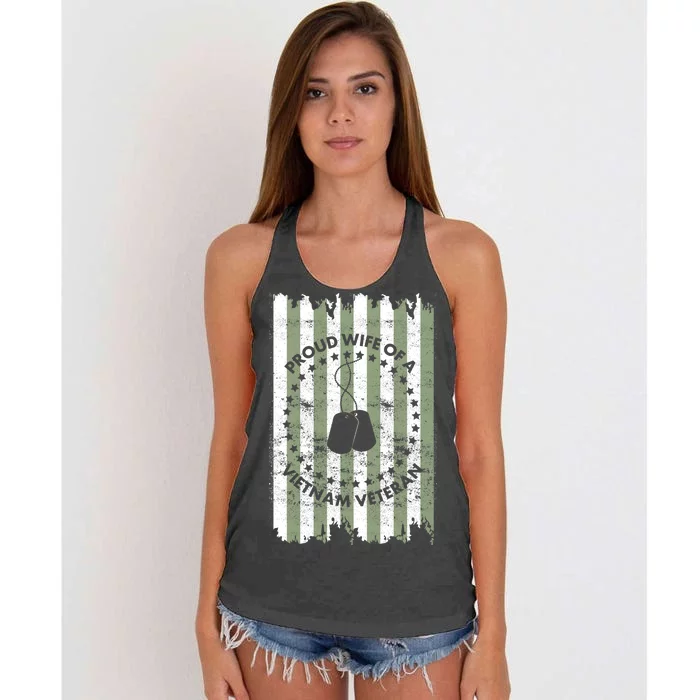 Proud Wife Of A Vietnam Veteran Women's Knotted Racerback Tank