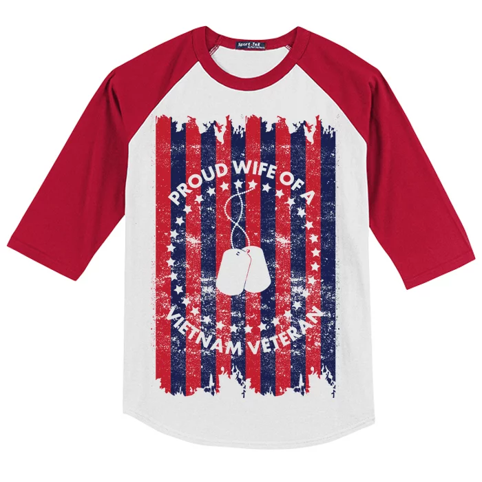 Proud Wife Of A Vietnam Veteran Kids Colorblock Raglan Jersey