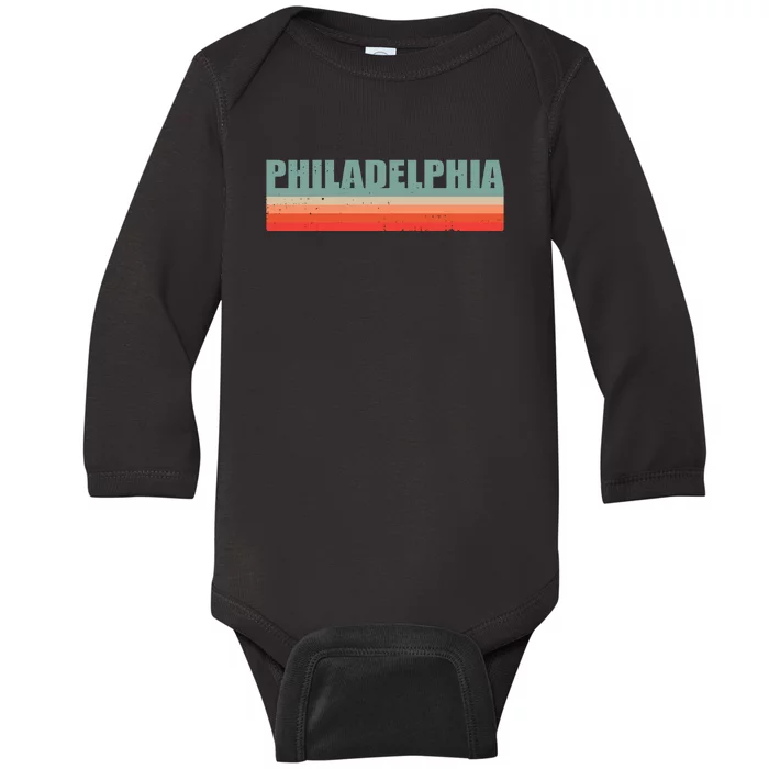 Philadelphia Retro Baby Long Sleeve Bodysuit