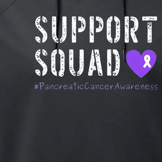 Purple Ribbon Pancreatic Cancer Awareness Performance Fleece Hoodie