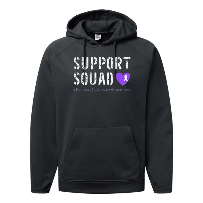 Purple Ribbon Pancreatic Cancer Awareness Performance Fleece Hoodie