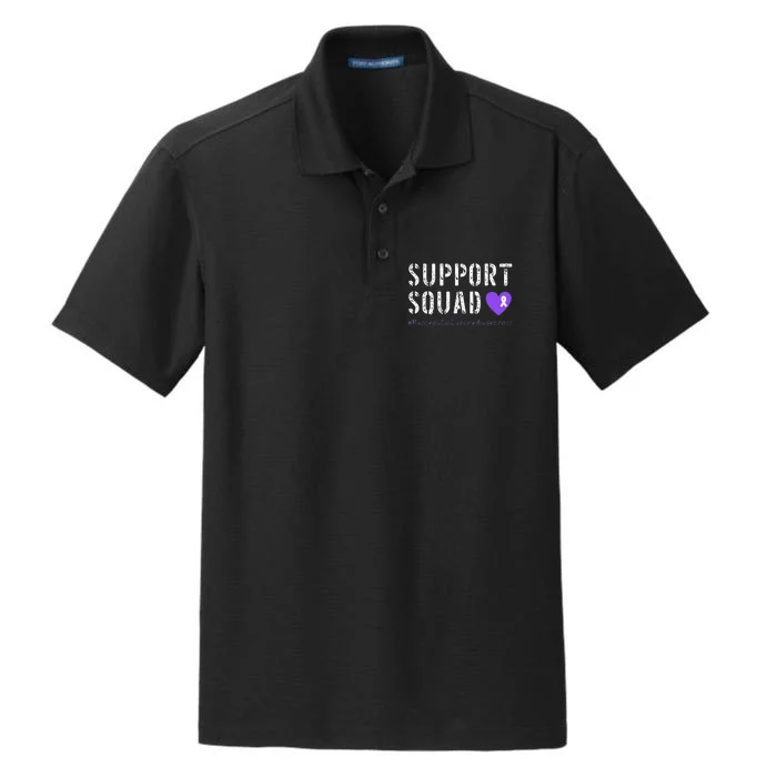 Purple Ribbon Pancreatic Cancer Awareness Dry Zone Grid Performance Polo