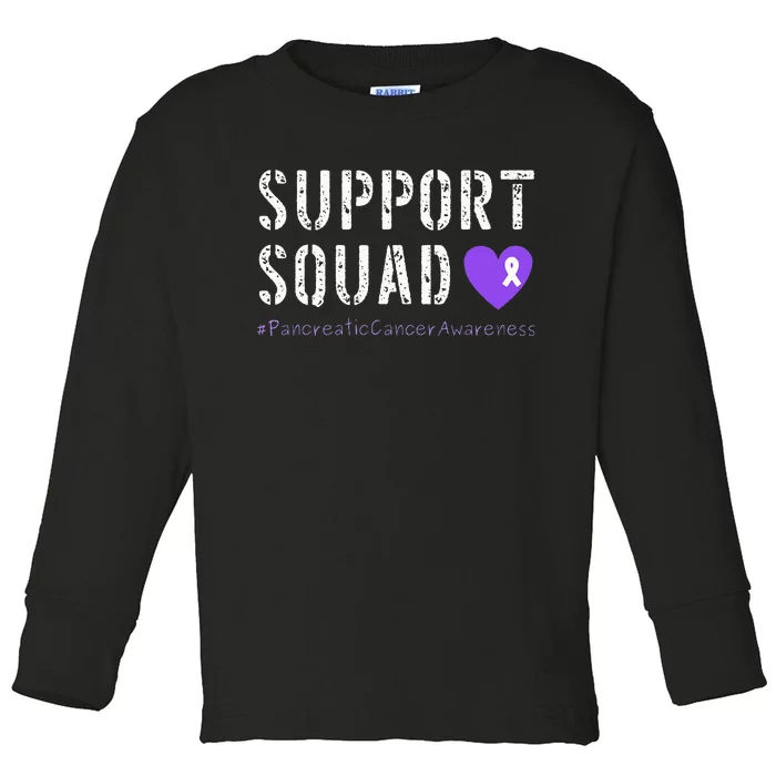 Purple Ribbon Pancreatic Cancer Awareness Toddler Long Sleeve Shirt