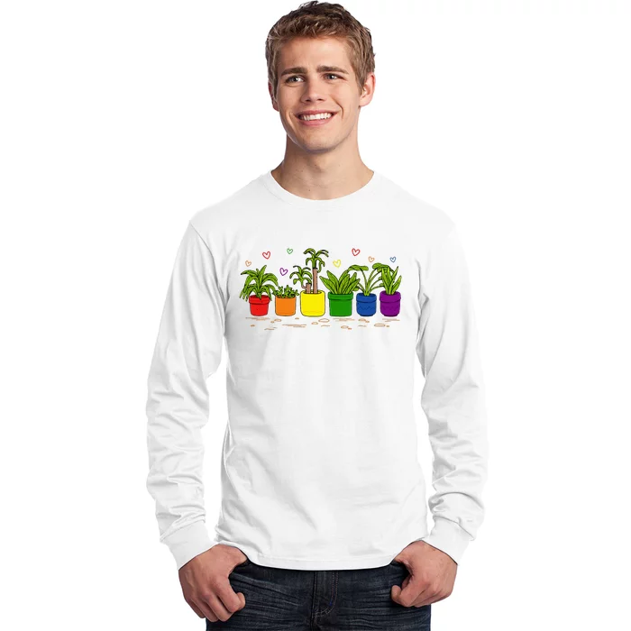 Pride Rainbow Plant Life Lgbtq Ally Design Long Sleeve Shirt