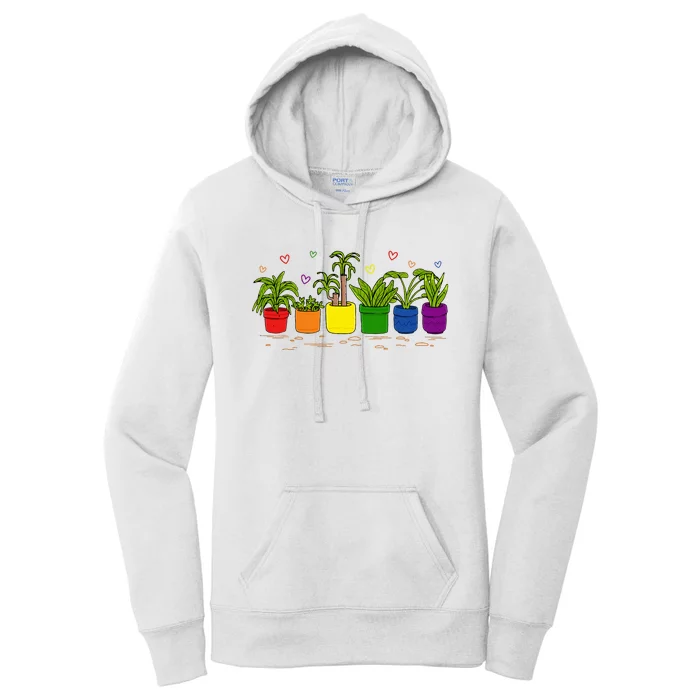 Pride Rainbow Plant Life Lgbtq Ally Design Women's Pullover Hoodie