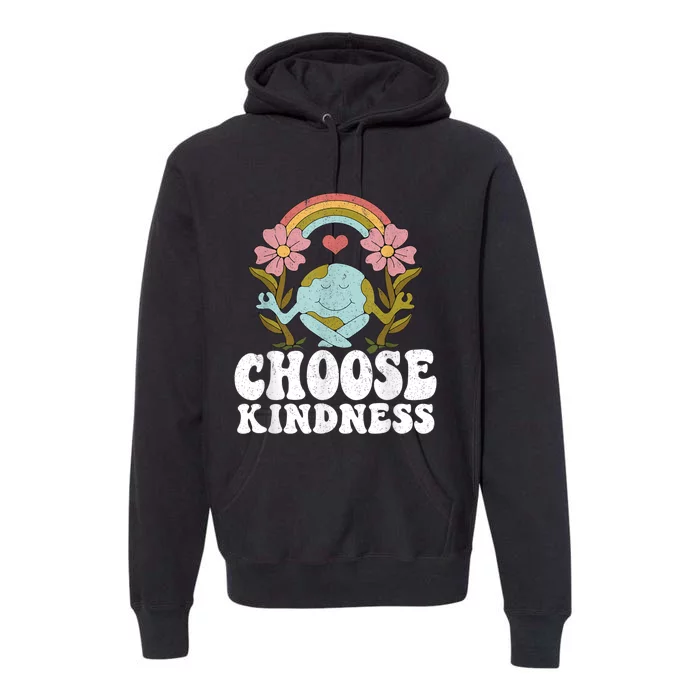 Positive Rainbow Peace Hippie Choose Kindness Earth Day Premium Hoodie