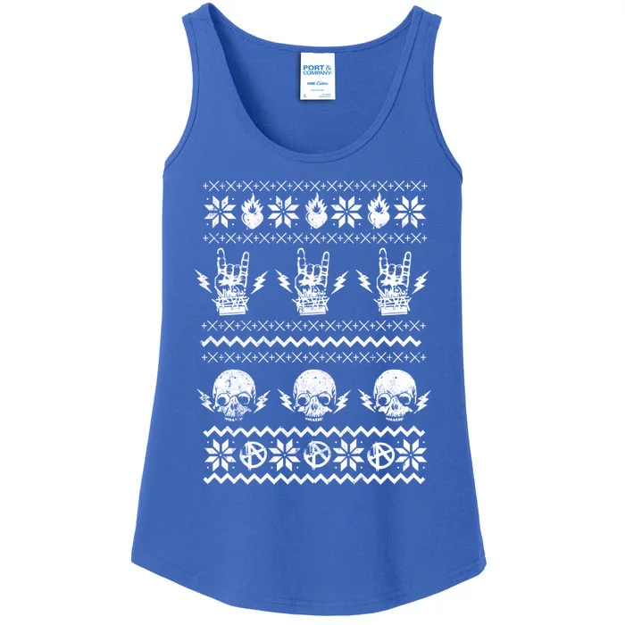 Punk Rock Party Design Ugly Holiday Christmas Print Gift Ladies Essential Tank