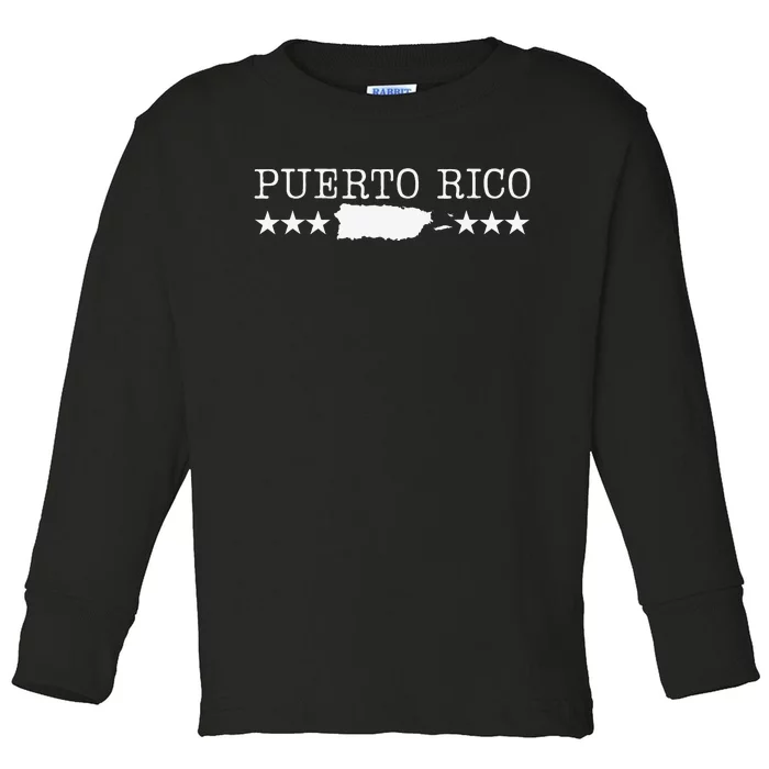 Puerto Rico Pride Proud To Be Puerto Rican Toddler Long Sleeve Shirt