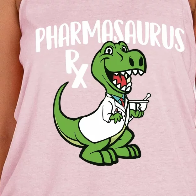 Pharmasaurus Rx Pharmacist Pharmacy Technician Apothecary Women's Knotted Racerback Tank