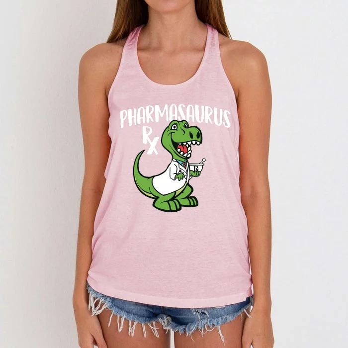 Pharmasaurus Rx Pharmacist Pharmacy Technician Apothecary Women's Knotted Racerback Tank