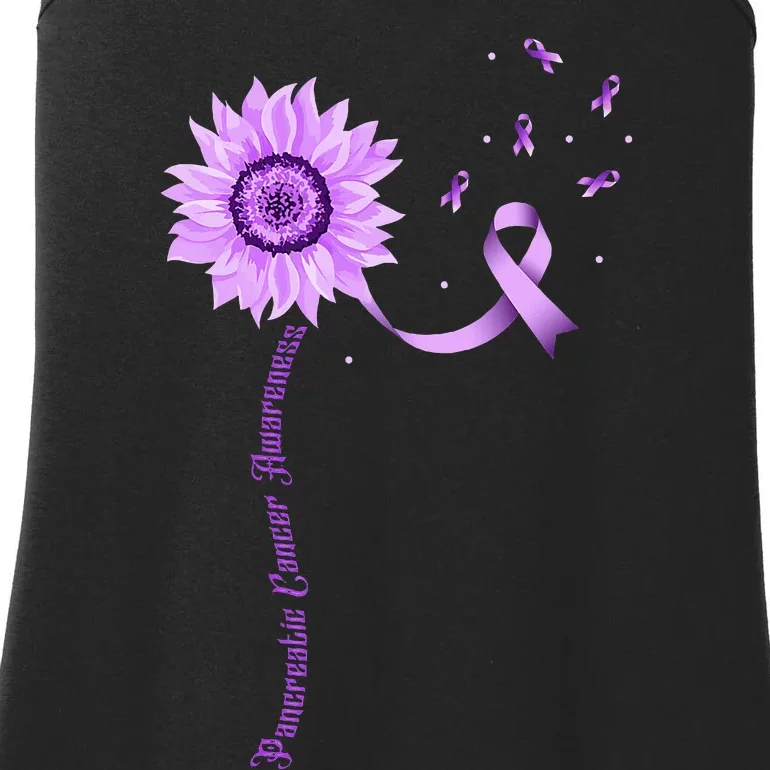 Purple Ribbon Pancreatic Cancer Awareness Ladies Essential Tank