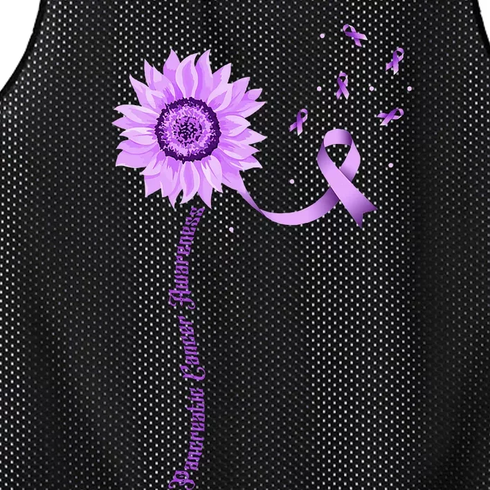 Purple Ribbon Pancreatic Cancer Awareness Mesh Reversible Basketball Jersey Tank